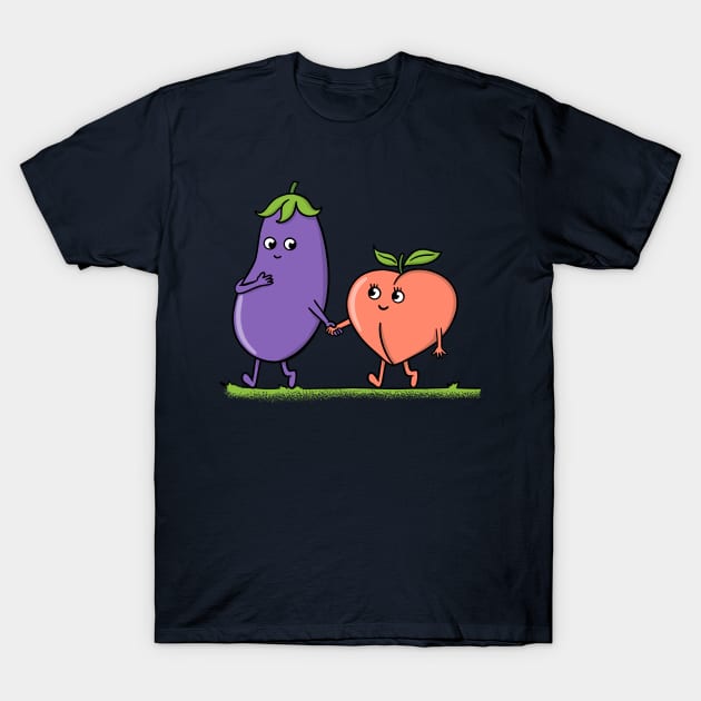 Eggplant and peach T-Shirt by coffeeman